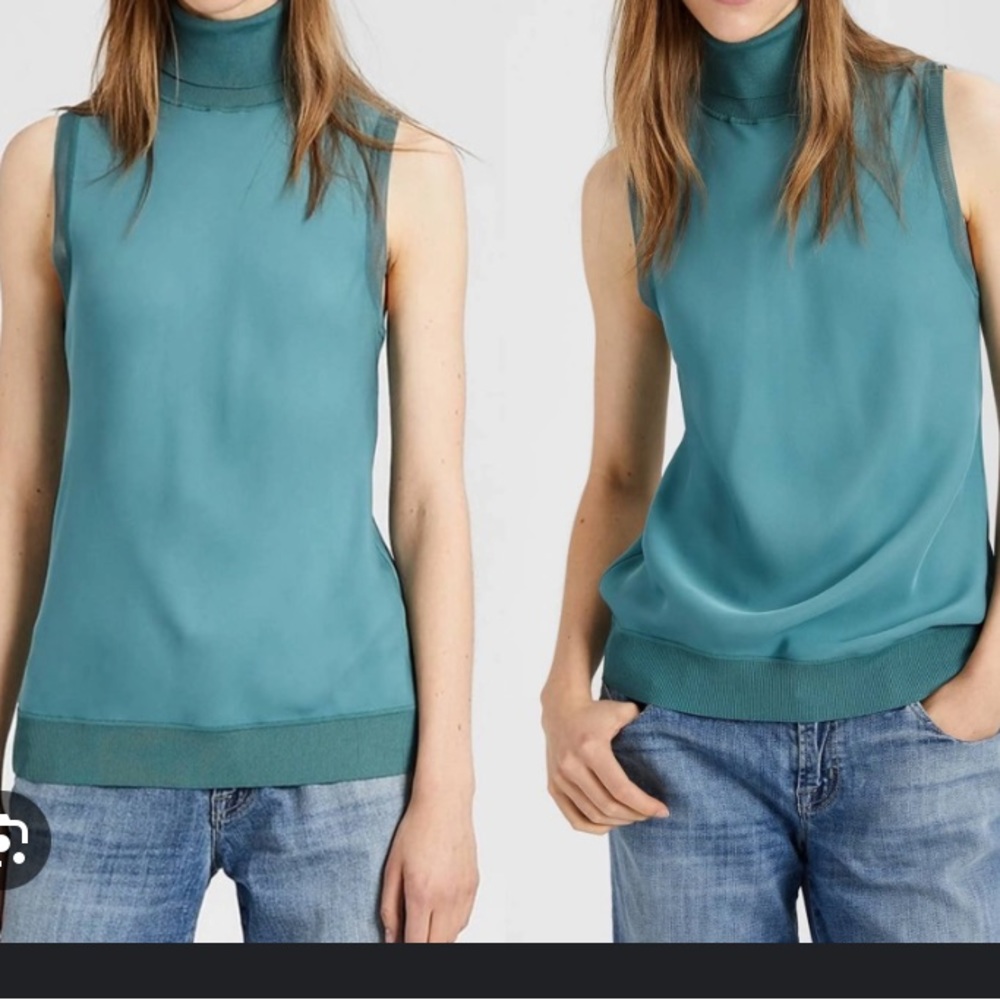 Theory 100% Silk Turtleneck Shell